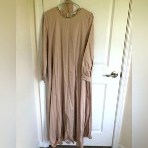 Long sleeve maxi linen dress